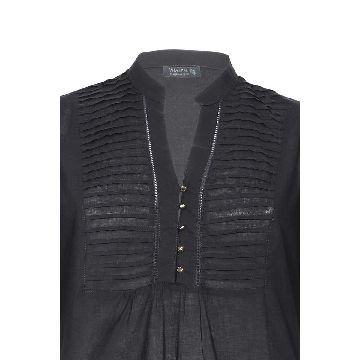 Blusa para Dama Negra Camisera Manga 3/4 Yhasbel