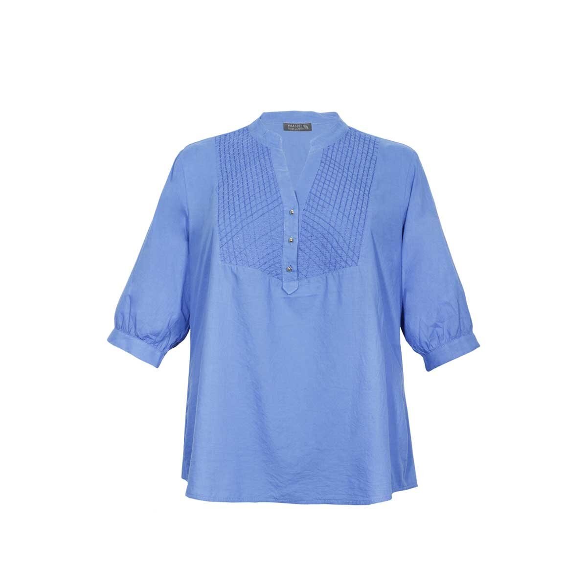 Blusa para Dama Azul Camisera Manga 3/4 Yhasbel
