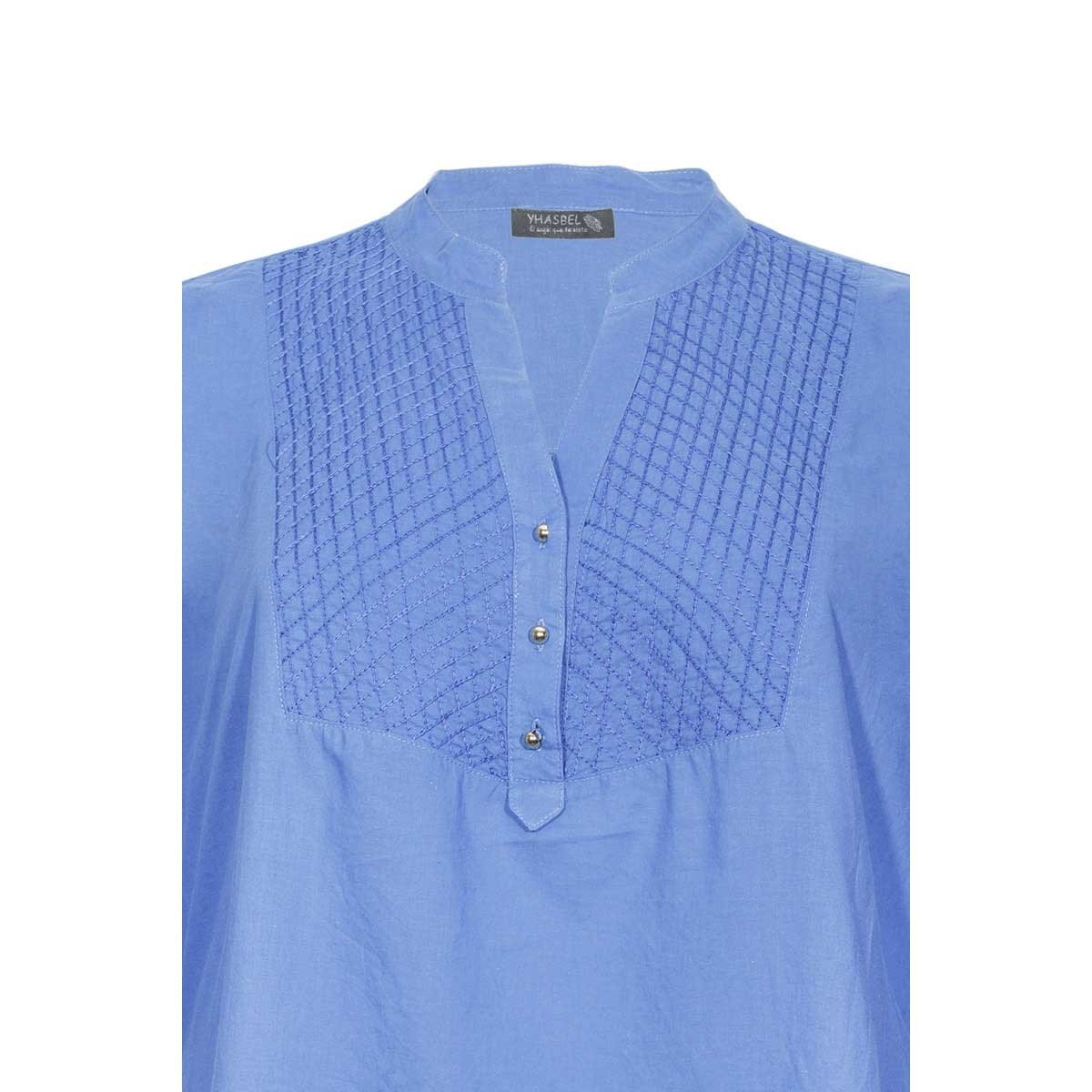 Blusa para Dama Azul Camisera Manga 3/4 Yhasbel