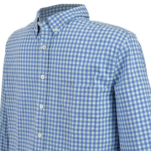 Camisa Azul Manga Larga Micro Cuadros Jeanious Plus para Caballero