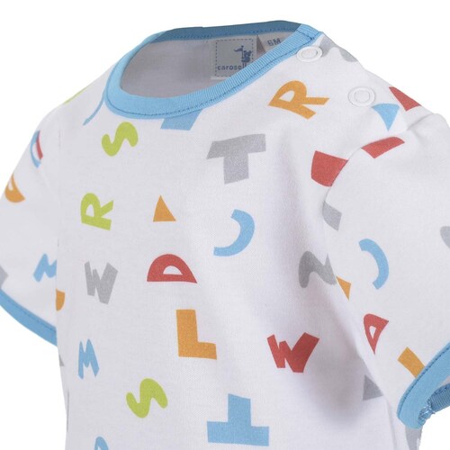 Romper Manga Corta Estampado de Letras Carosello