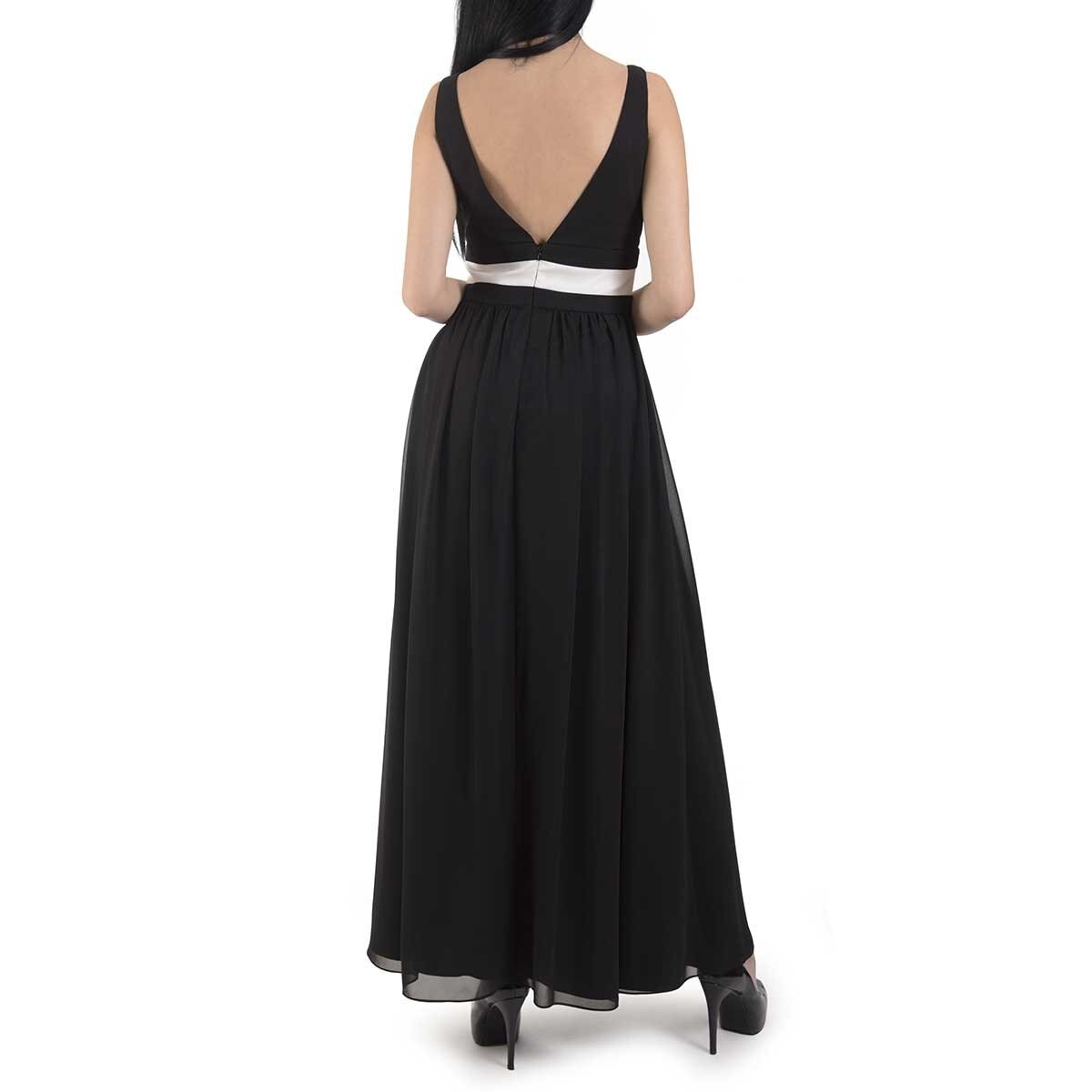 Vestido Largo Combinado Sin Manga Nikki Italy