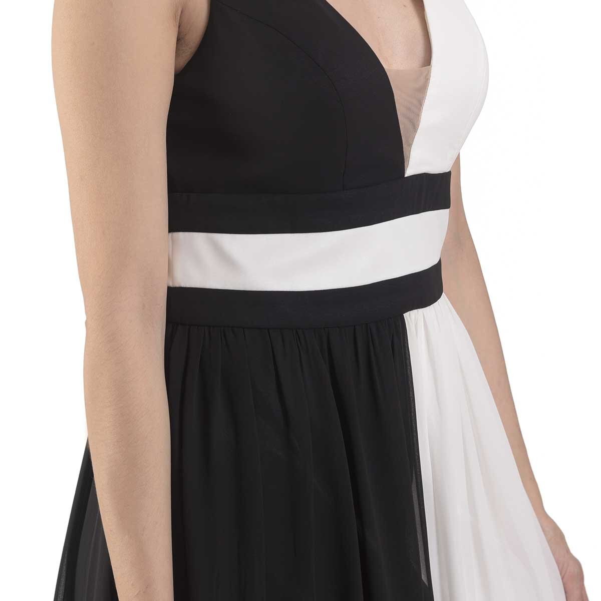 Vestido Largo Combinado Sin Manga Nikki Italy