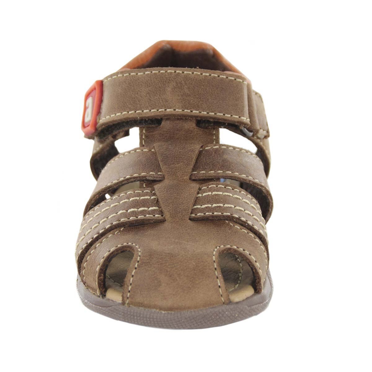 Huarache Cerrado Café con Velcro Audaz para Niño