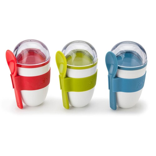 Vaso Ovalado con Cuchara para Yogurth Joie