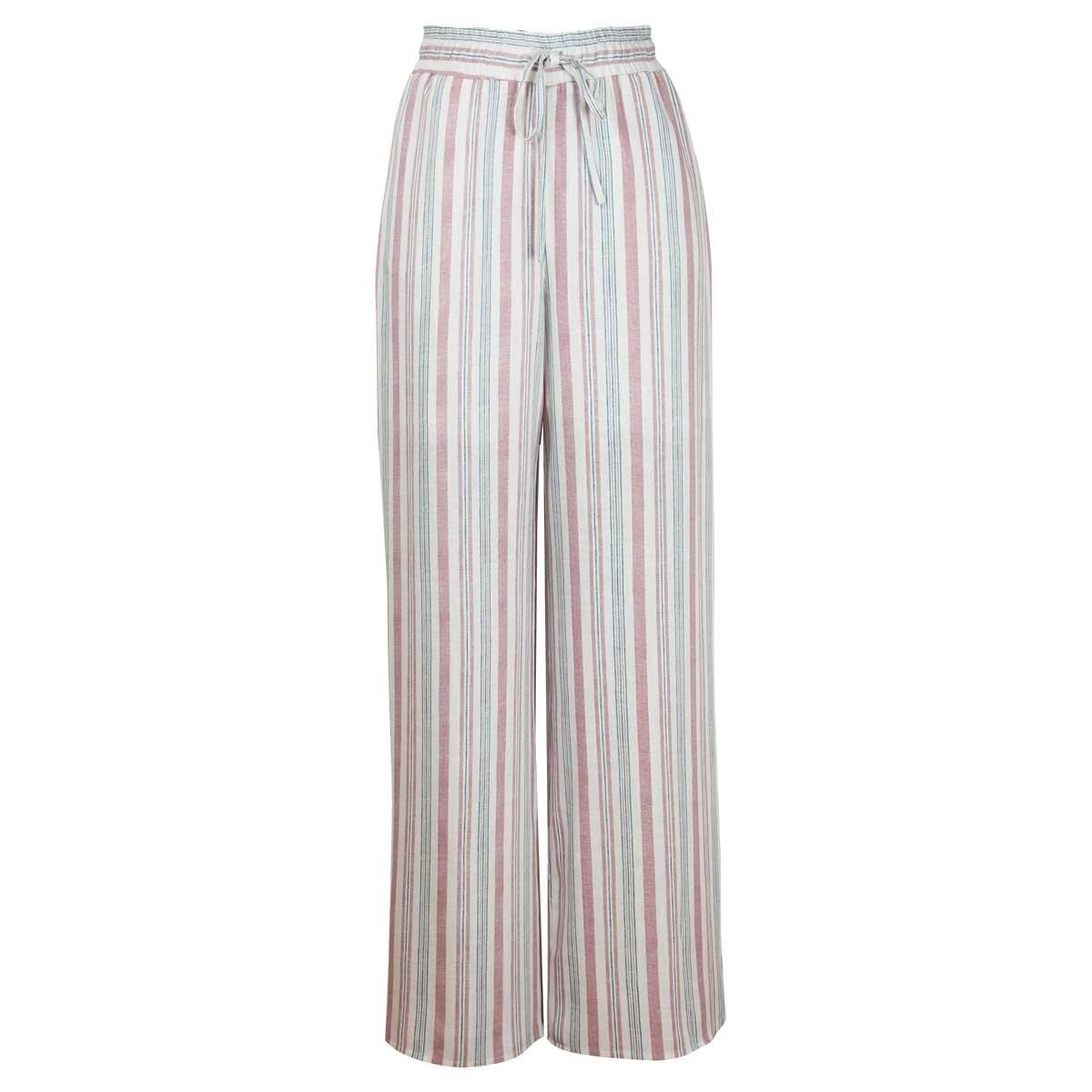 Pantalón Corte Amplio a Rayas con Jareta Elle para Dama
