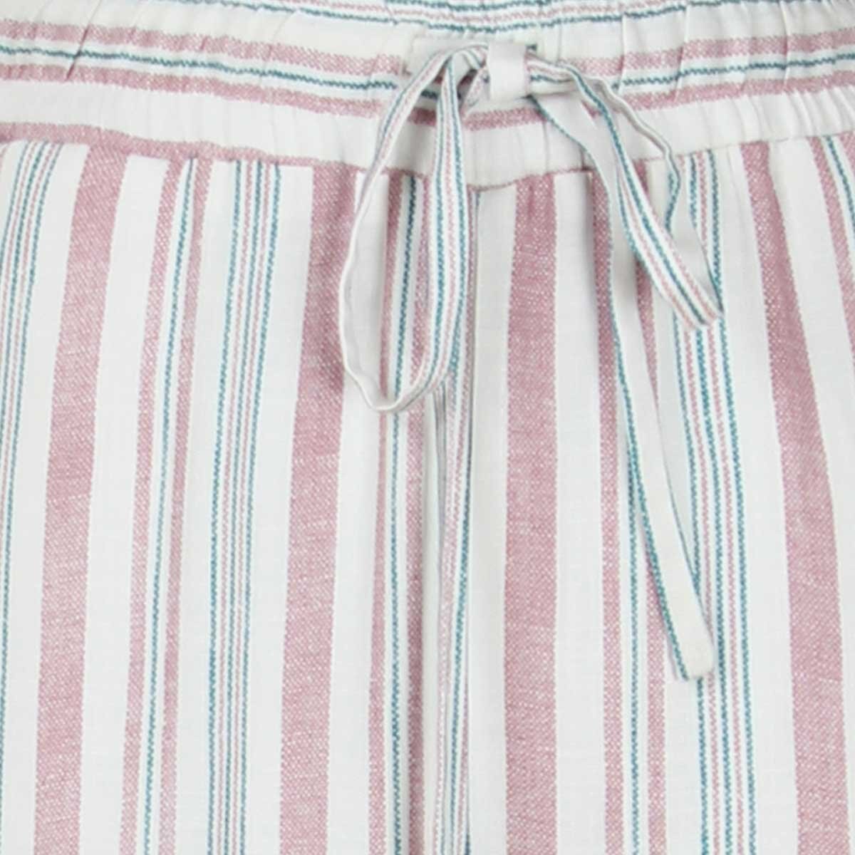 Pantalón Corte Amplio a Rayas con Jareta Elle para Dama