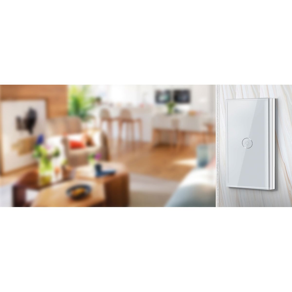 Apagador- Switch de 1 Puerto de Pared Inteligente Smart Home By Techzone