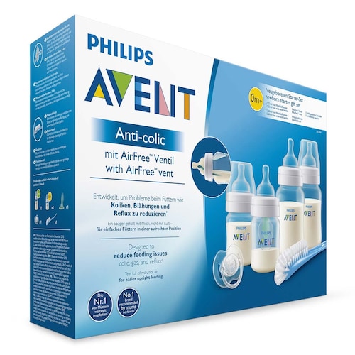 Set de Biberones Avent Anticolic con Sistema Antireflujo Airfree