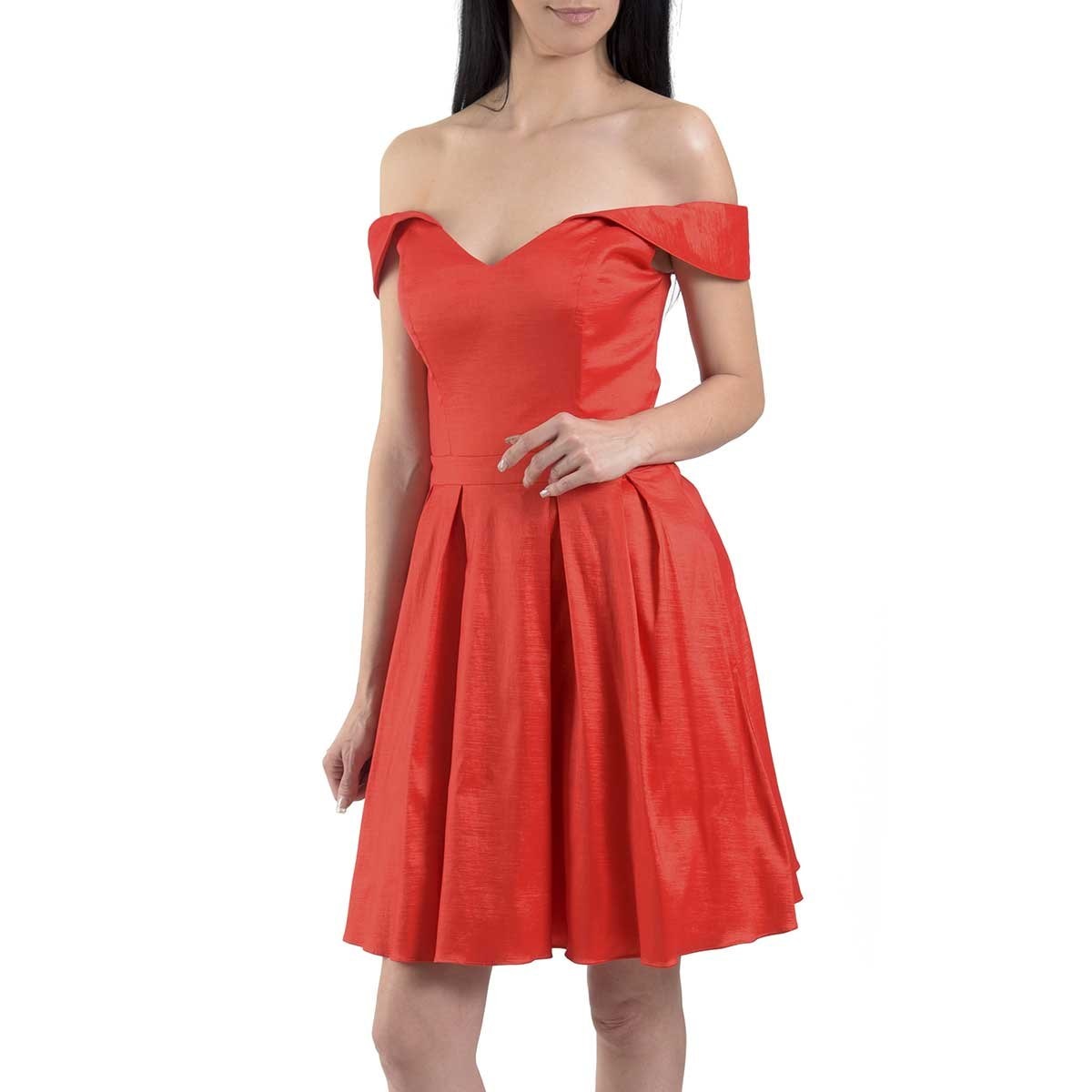 Vestido Corto de Tafeta Nikki Italy