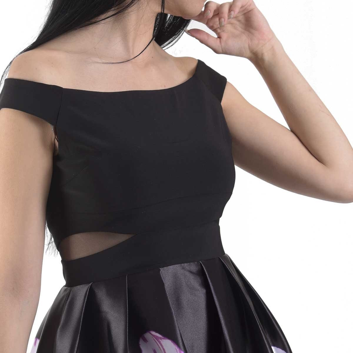 Vestido Corto off Shoulder Estampado Nikki Italy