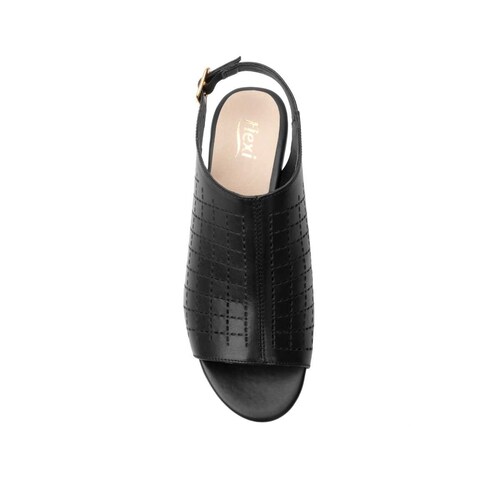 Sandalia Plataforma Color Negro Flexi