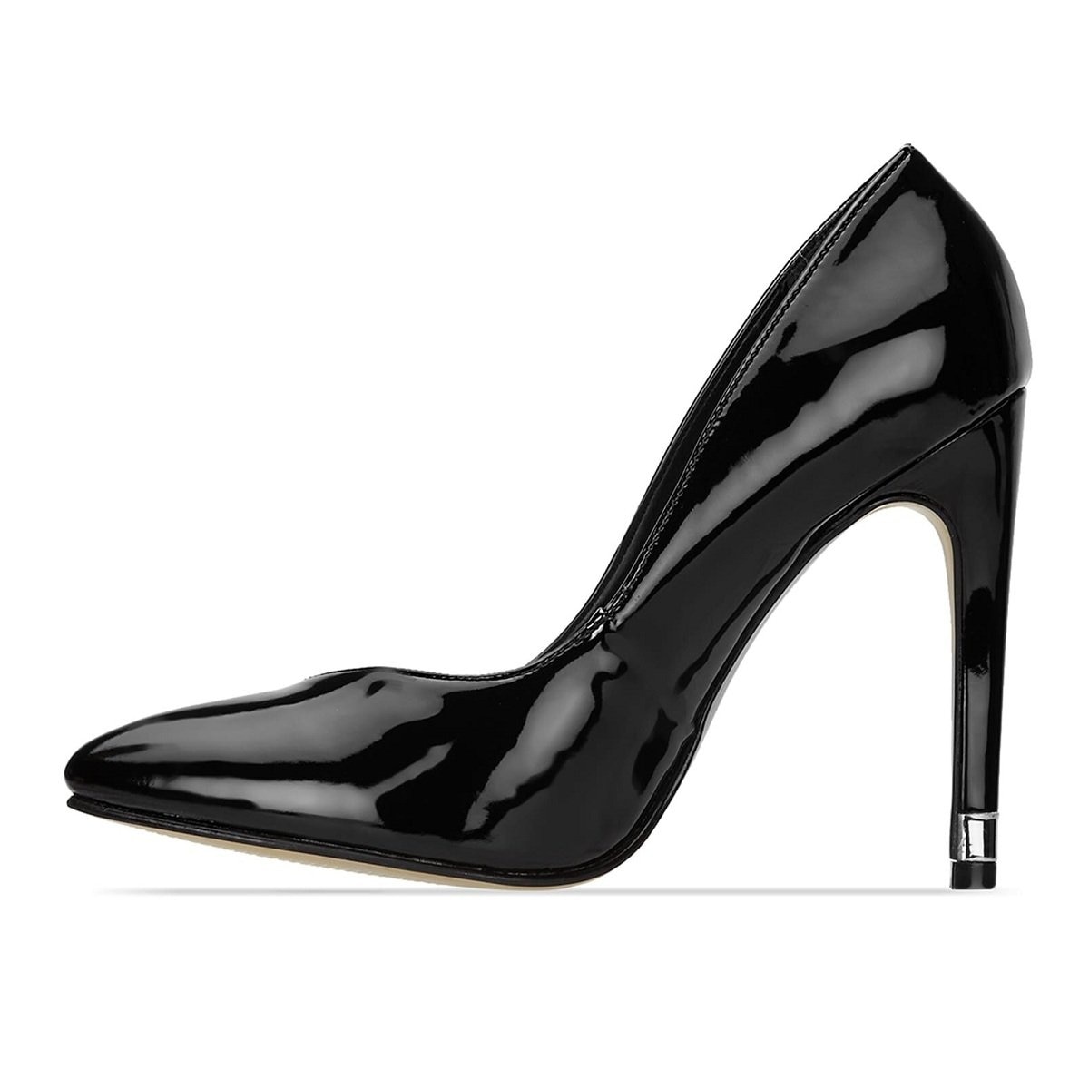 Zapatilla Negra de Charol con Tacón Andrea