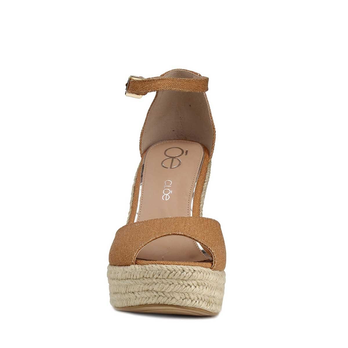 Sandalia Plataforma Básica en Yute Camel Cloe