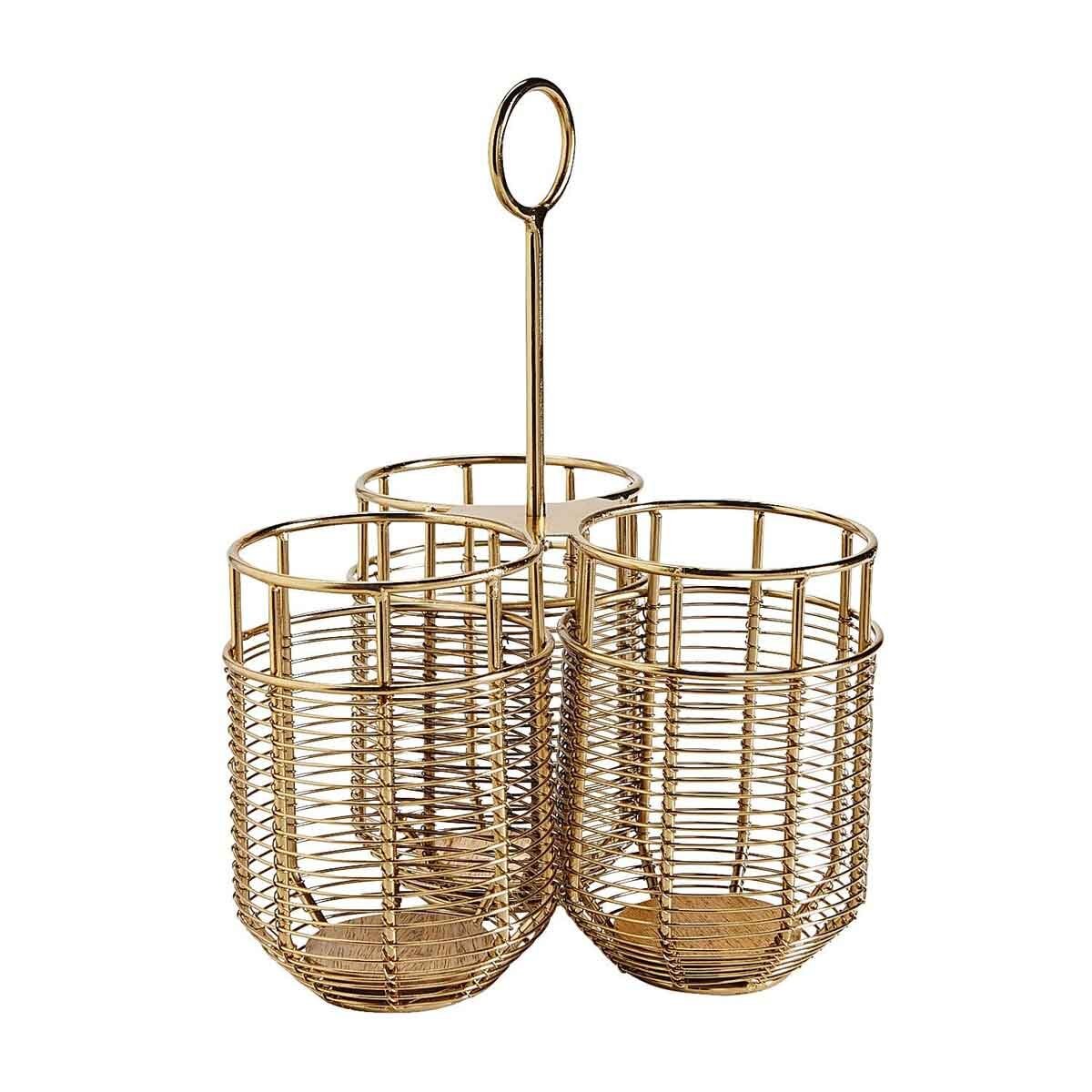 Porta Utencilios Wood & Gold Pier 1 Imports