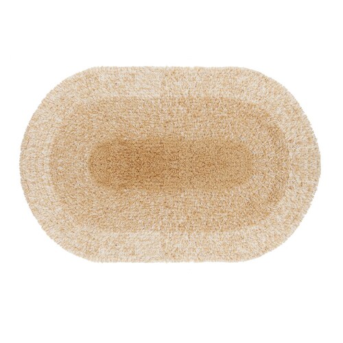 Home Nature Tapete Ovalado Jaspeado Beige 100% Algodón 40X60 Cm