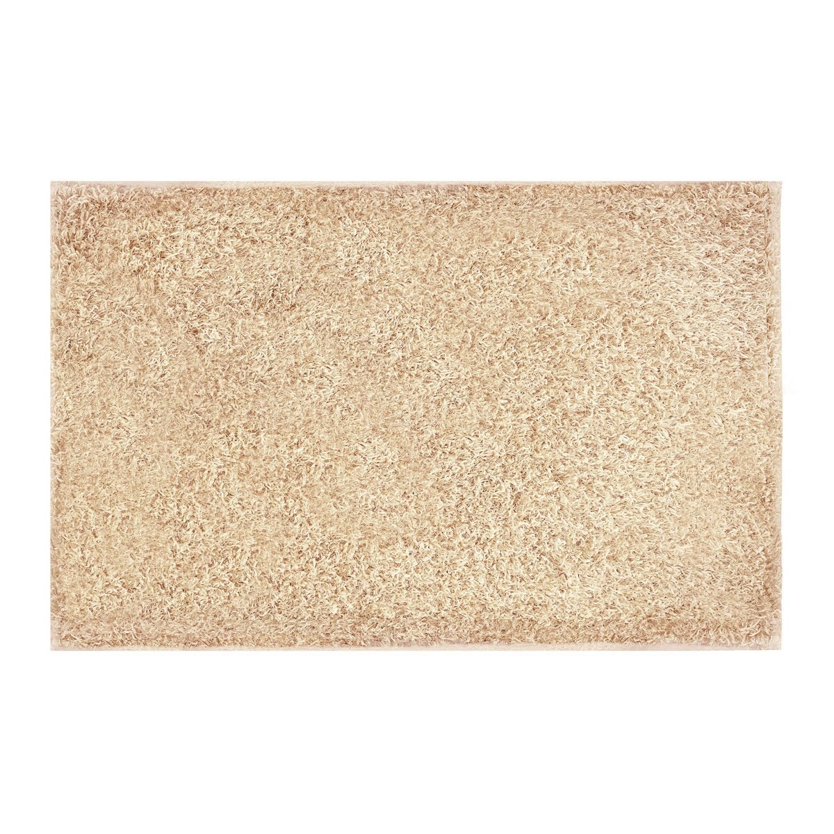 Home Nature Tapete de Area Shag Beige Antiderrapente 60X90 Cm