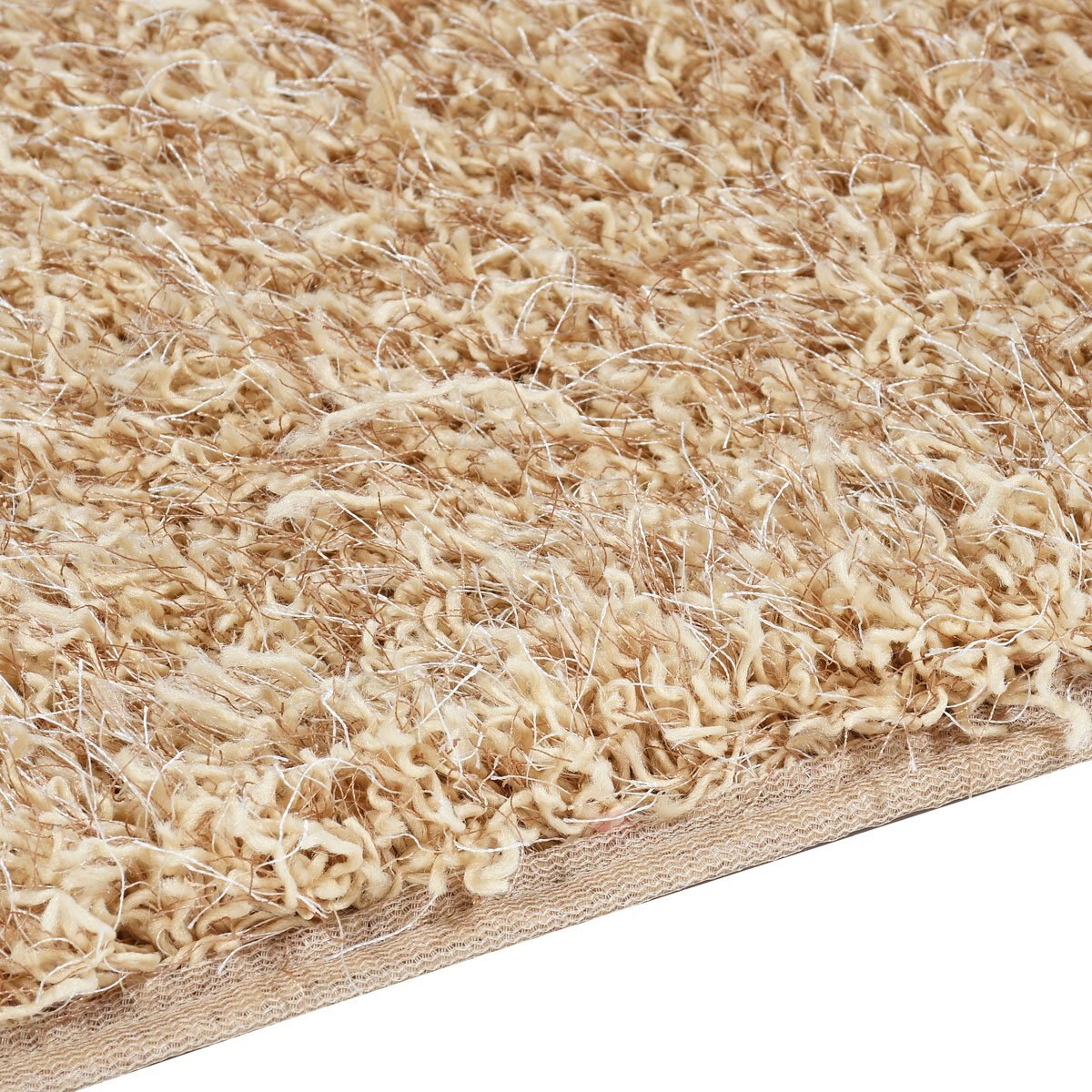 Home Nature Tapete de Area Shag Beige Antiderrapente 60X90 Cm