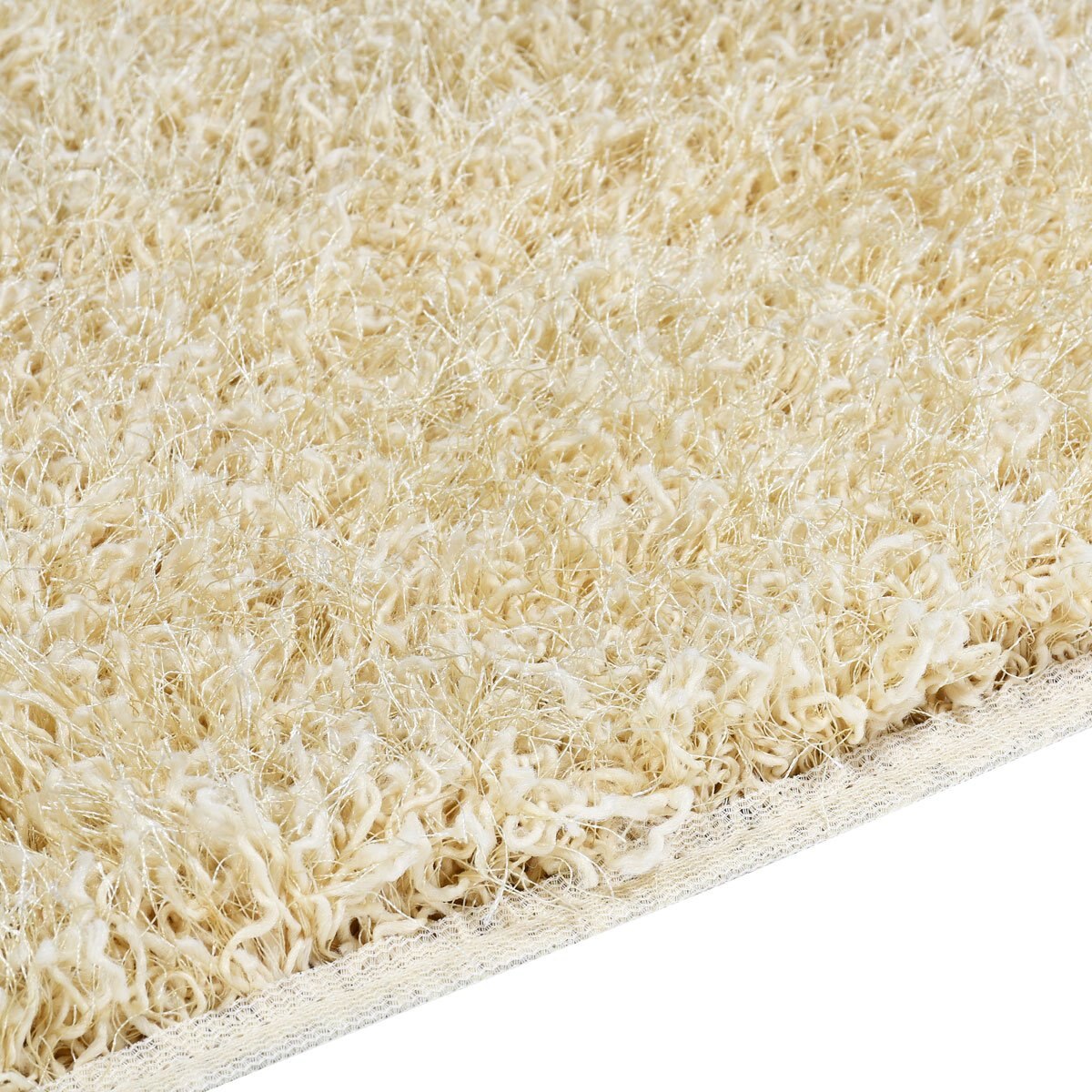 Home Nature Tapete de Area Shag Ivory Antiderrapente 60X90 Cm