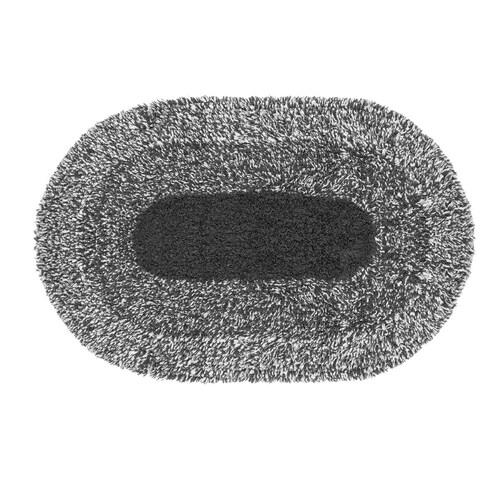 Home Nature Tapete Ovalado Jaspeado Gris 100% Algodón 40X60 Cm