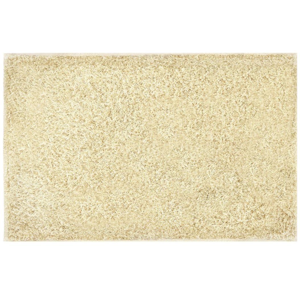 Home Nature Tapete de Area Shag Ivory Antiderrapente 60X90 Cm