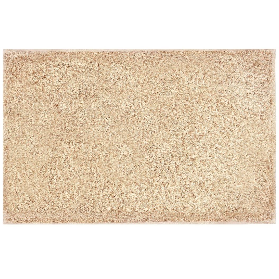 Home Nature Tapete de Area Shag Beige Antiderrapente 60X90 Cm