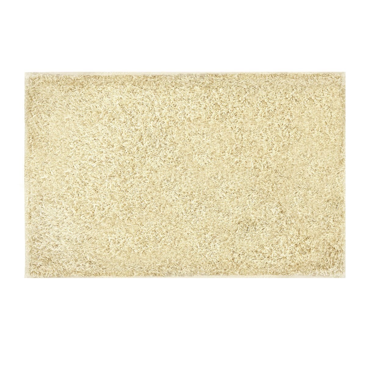 Home Nature Tapete de Area Shag Ivory Antiderrapente 60X90 Cm