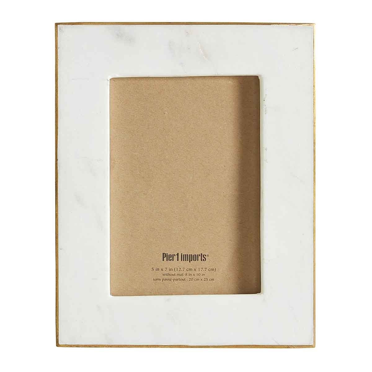 Porta Retrato Marble Gold Trim Pier 1 Imports