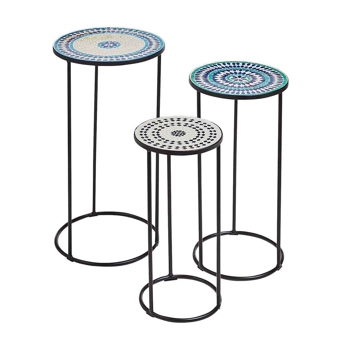 Mesas Nest Roudn Blue 3 Pz Pier 1 Imports