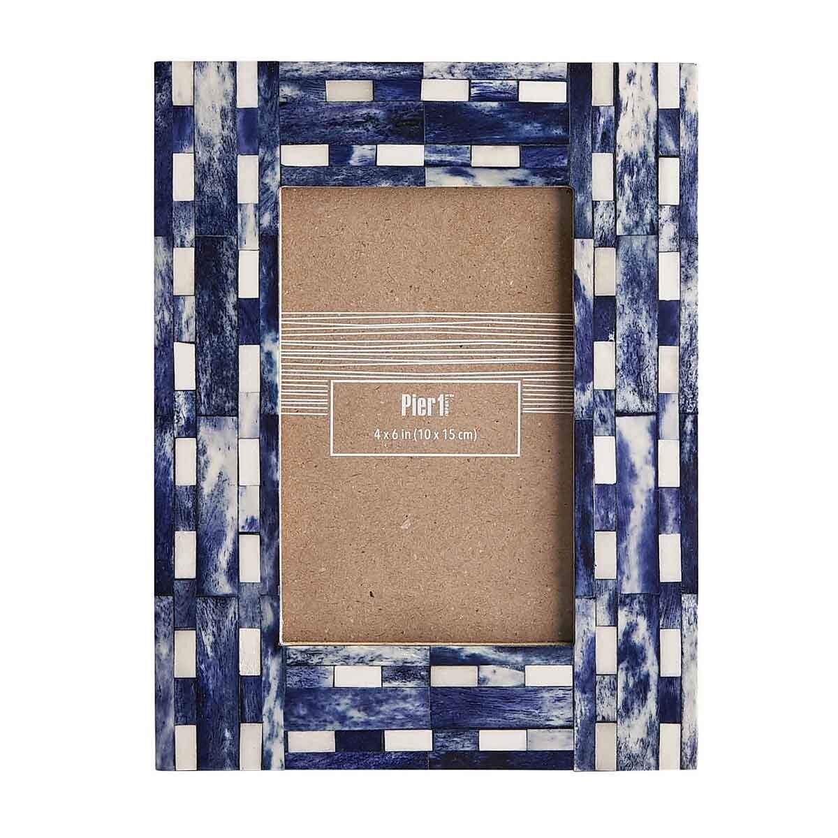 Porta Retrato Blue White Resin Pier 1 Imports