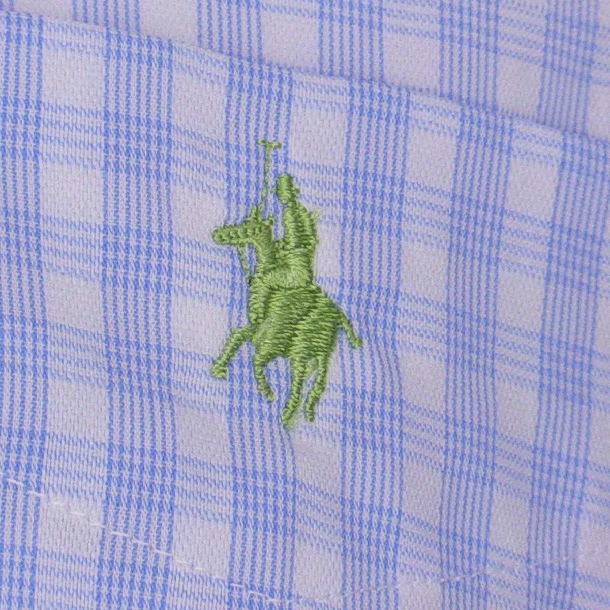 Camisa Manga Corta con Cuadros Azul Polo Club para Caballero
