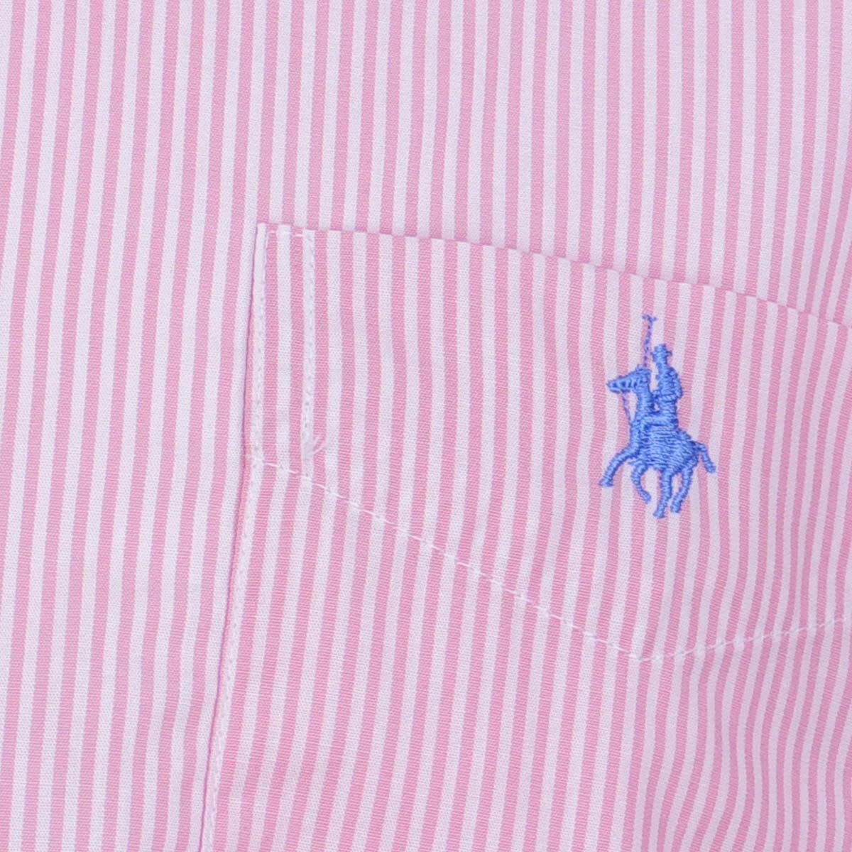 Camisa Manga Larga de Rayas Rosa Polo Club para Caballero