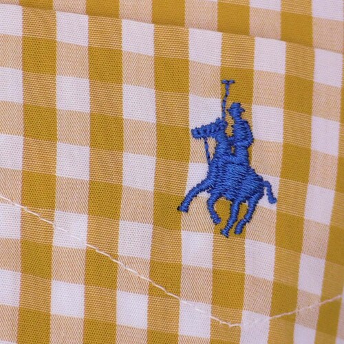 Camisa Manga Larga de Cuadros Amarillo Polo Club para Caballero