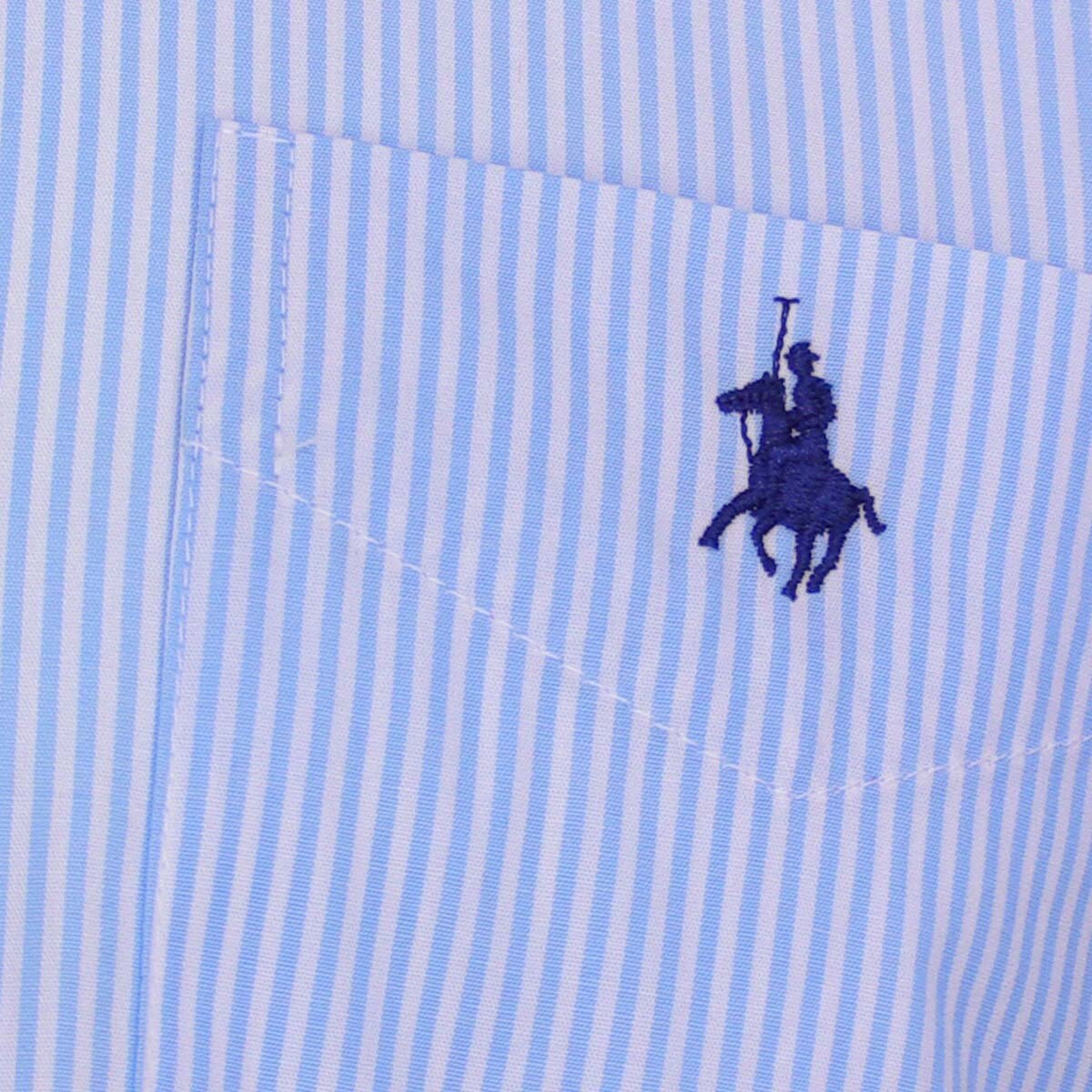 Camisa Manga Larga de Rayas Azul Polo Club para Caballero