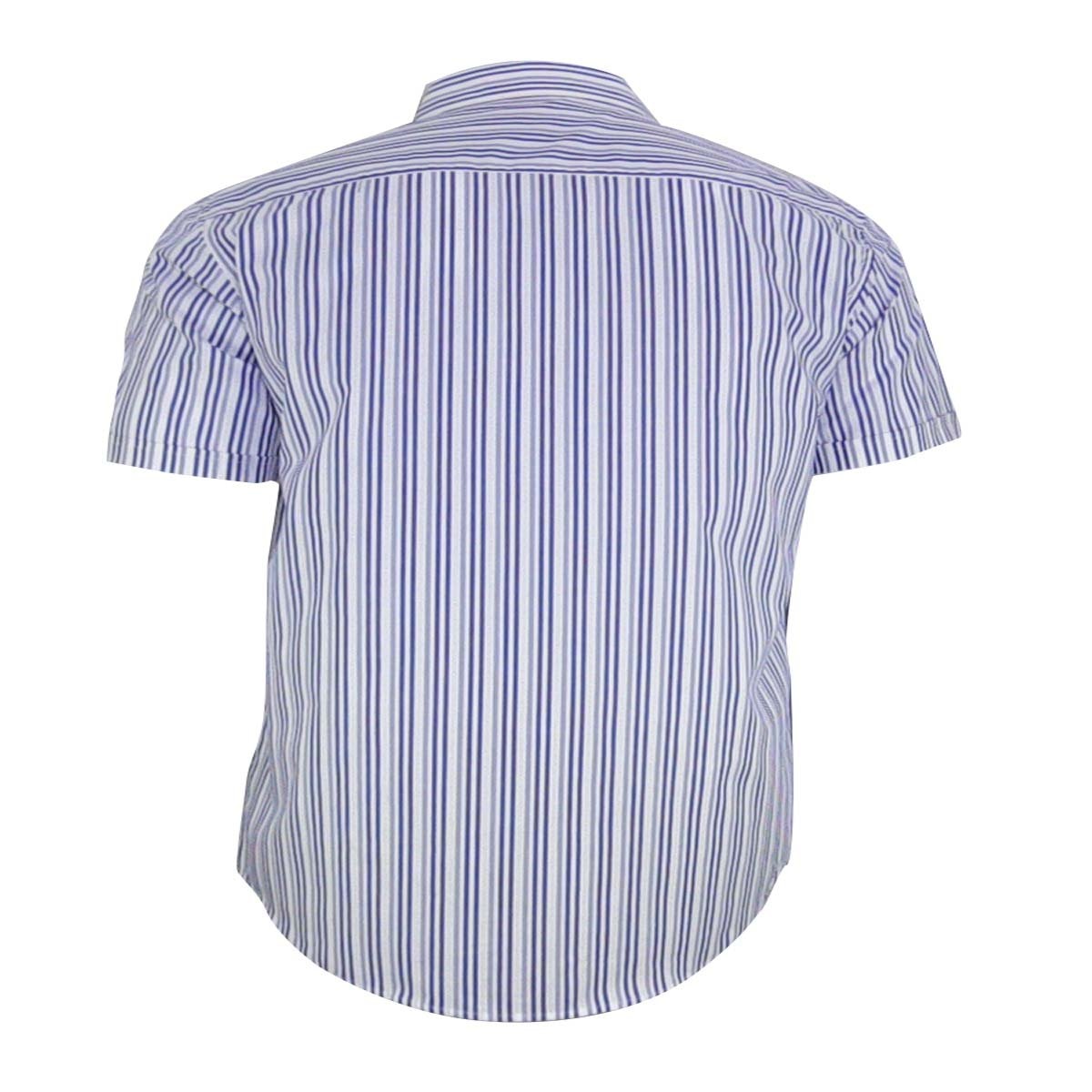 Camisa Manga Corta de Rayas Azul Polo Club para Caballero