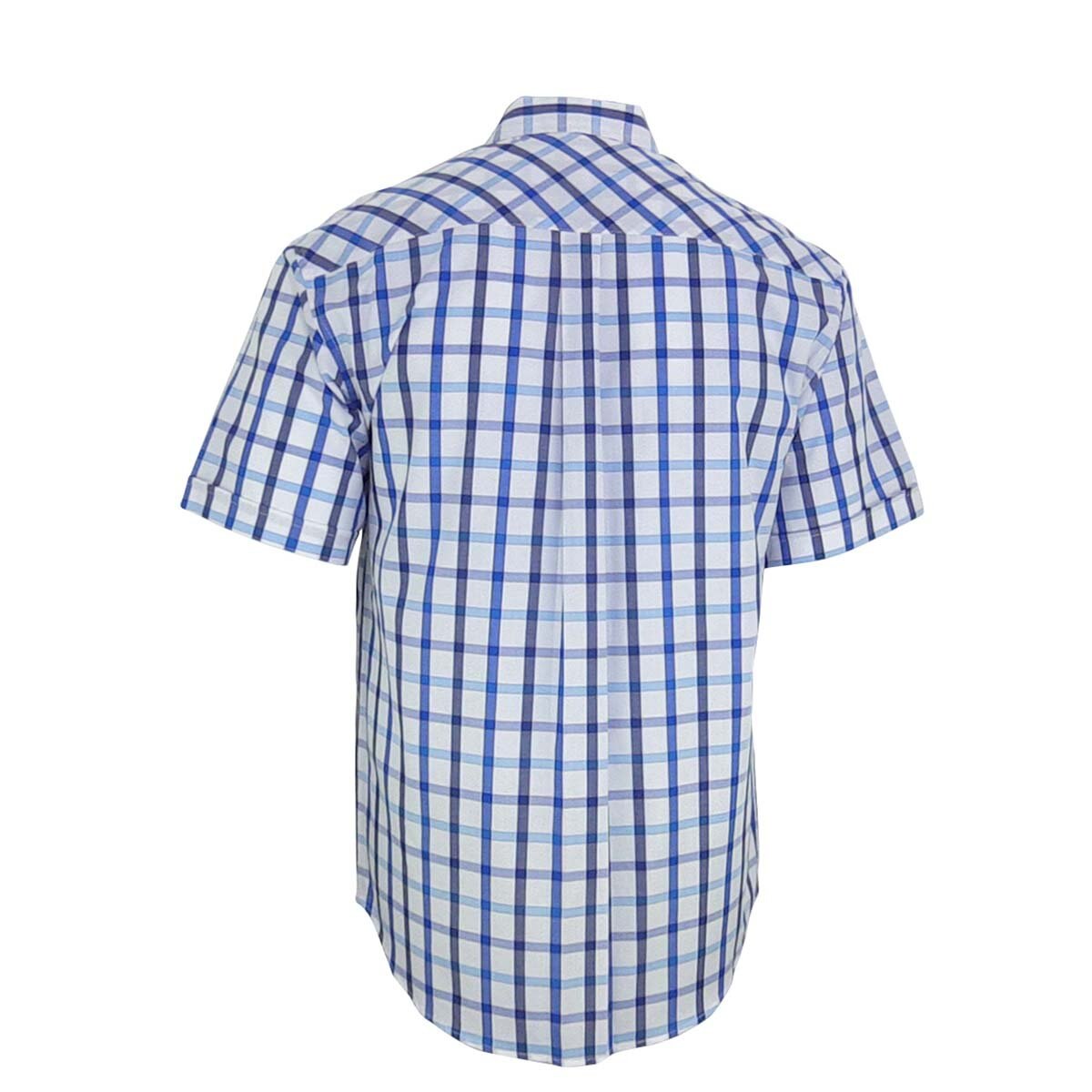 Camisa Manga Corta de Cuadros Azul Polo Club para Caballero