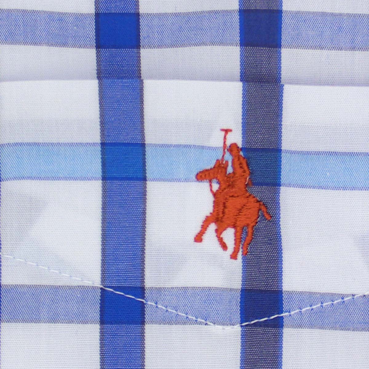 Camisa Manga Corta de Cuadros Azul Polo Club para Caballero