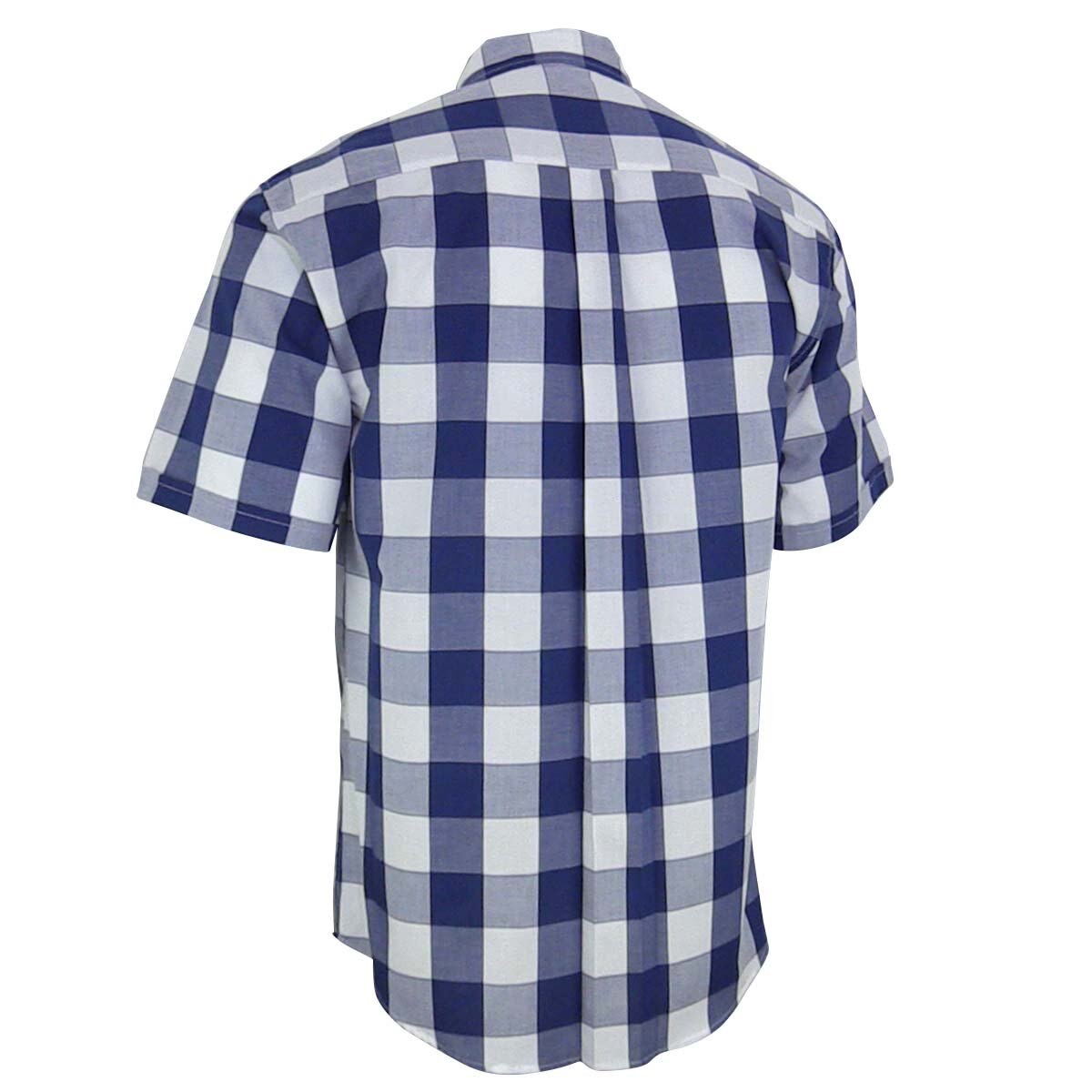 Camisa Manga Corta de Cuadros Azul Polo Club para Caballero