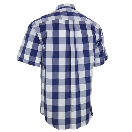 Camisa Manga Corta de Cuadros Azul Polo Club para Caballero