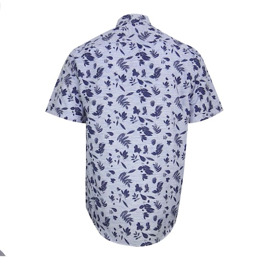 Camisa Manga Corta Estampada Azul Polo Club para Caballero