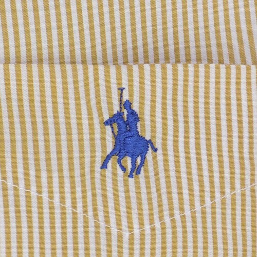 Camisa Manga Corta a Rayas Amarillo Polo Club para Caballero