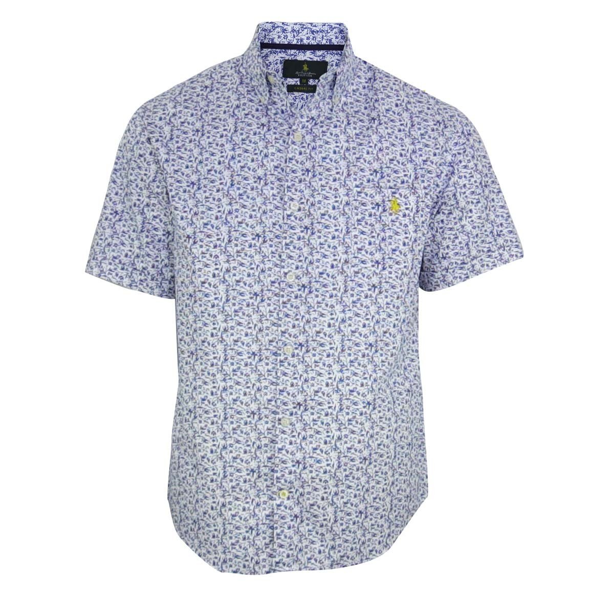 Camisa Manga Corta Estampada Blanco Polo Club para Caballero