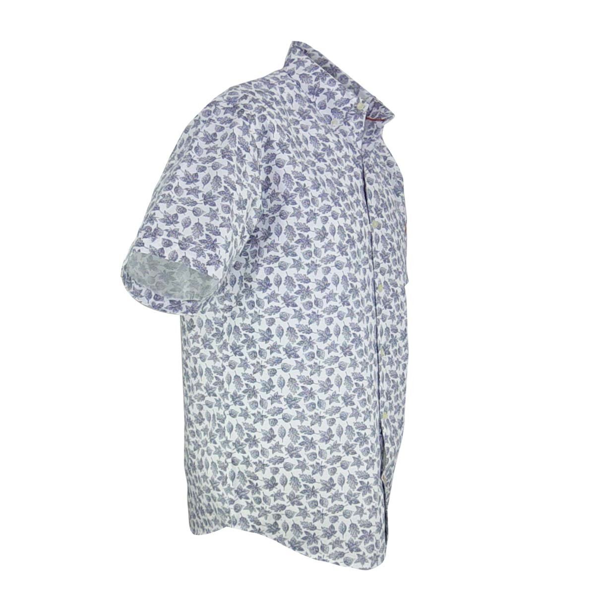 Camisa Manga Corta Estampada de Hojas Blanco Polo Club para Caballero