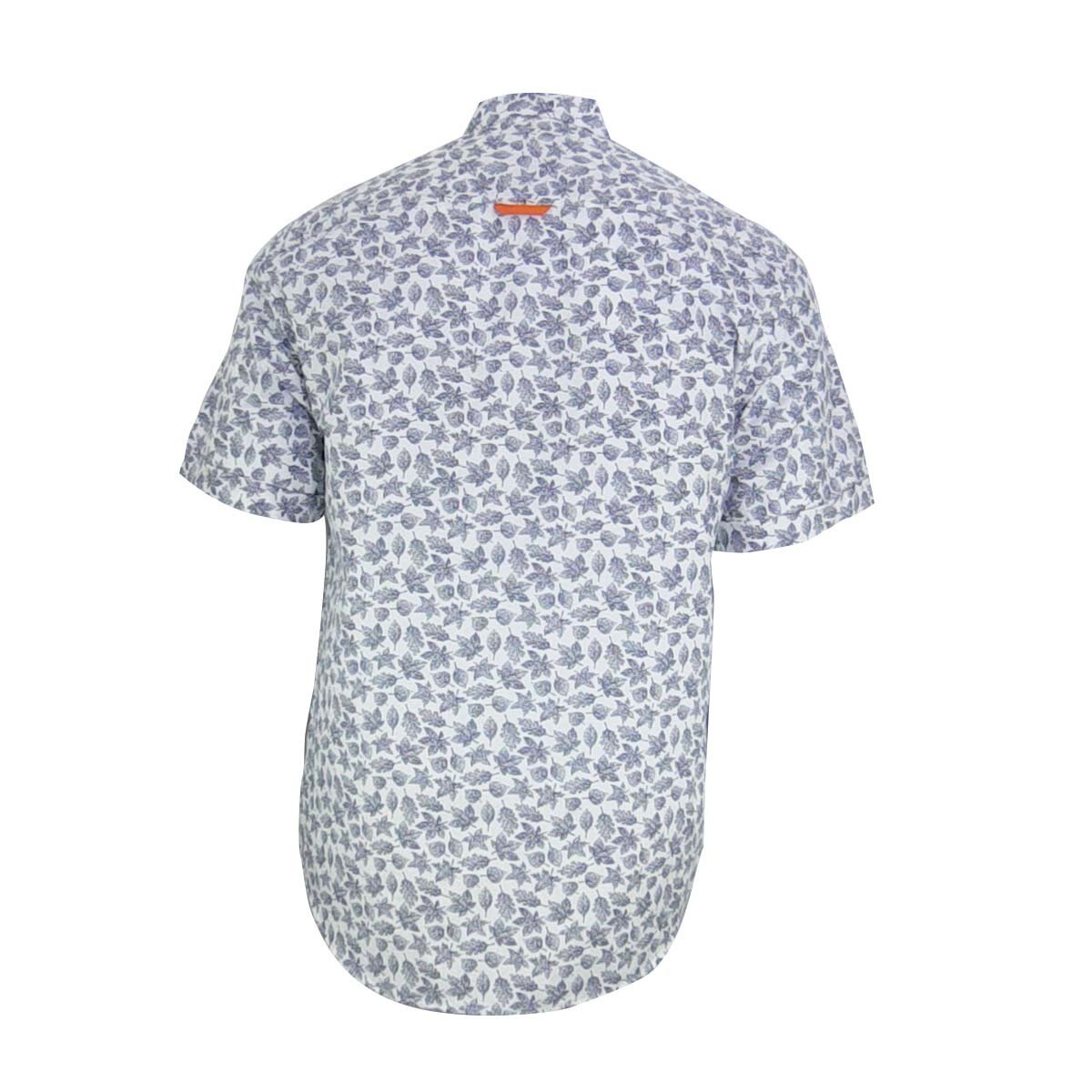 Camisa Manga Corta Estampada de Hojas Blanco Polo Club para Caballero
