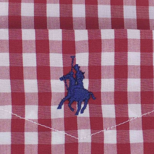 Camisa Manga Corta a Cuadros Rojo Polo Club para Caballero