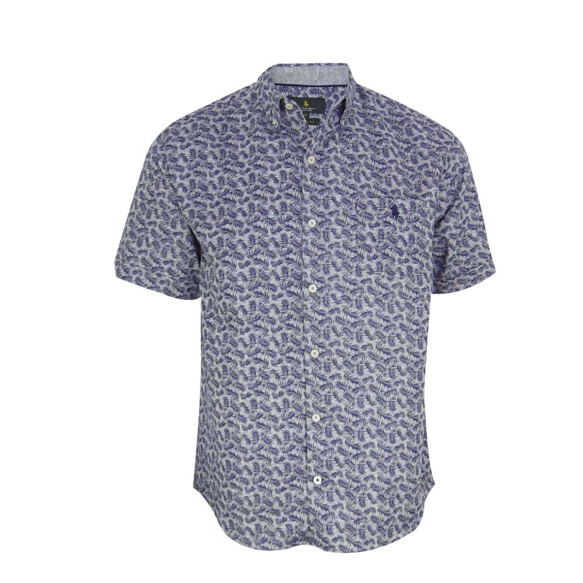 Camisa Manga Corta Estampada Azul Polo Club para Caballero