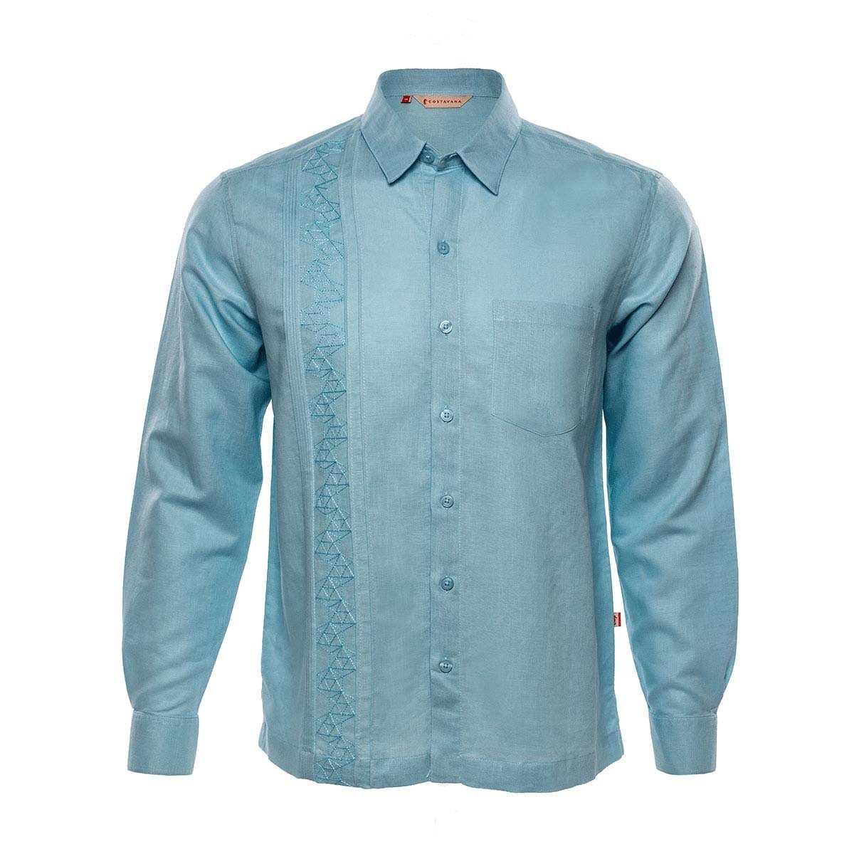 Camisa Manga Larga Azul Costavana