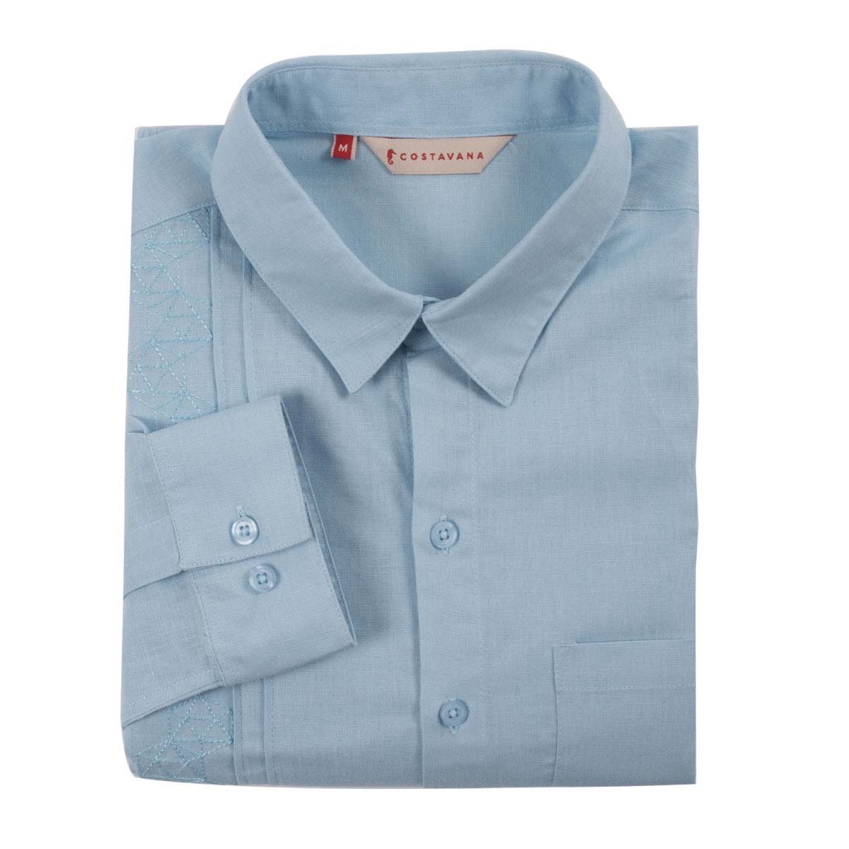 Camisa Manga Larga Azul Costavana