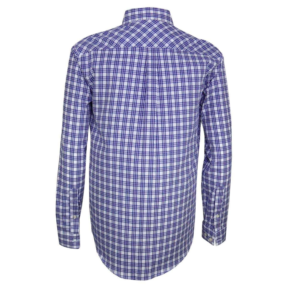 Camisa Manga Larga de Cuadros Azul Polo Club para Caballero