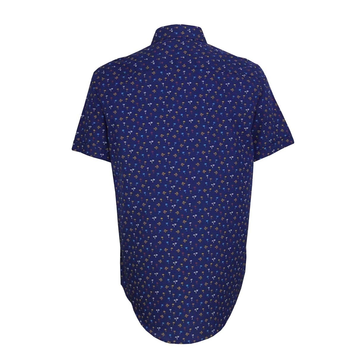 Camisa Manga Corta con Estampado de Palmeras Azul Polo Club para Caballero